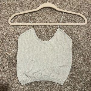 NWOT Free people skinny strap brami sparkle rainbow silver lurex